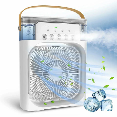 Portable Humidifier Fan Air Conditioners USB Electric Fan LED Night Light Water Mist Fun 3 in 1 Air Cooler Humidifie for Home