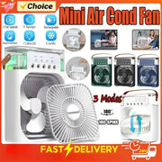 Portable Humidifier Fan Air Conditioners USB Electric Fan LED Night Light Water Mist Fun 3 in 1 Air Cooler Humidifie for Home