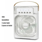 Portable Humidifier Fan Air Conditioners USB Electric Fan LED Night Light Water Mist Fun 3 in 1 Air Cooler Humidifie for Home