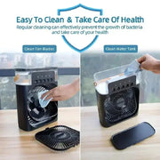 Portable Humidifier Fan Air Conditioners USB Electric Fan LED Night Light Water Mist Fun 3 in 1 Air Cooler Humidifie for Home