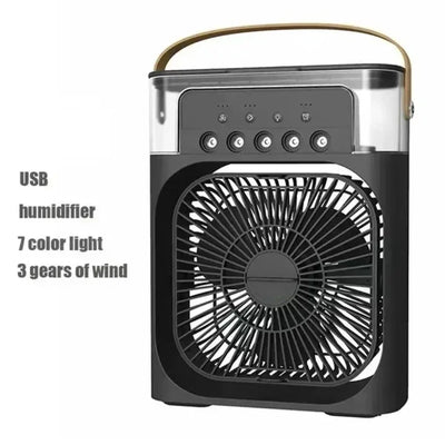 Portable Humidifier Fan Air Conditioners USB Electric Fan LED Night Light Water Mist Fun 3 in 1 Air Cooler Humidifie for Home