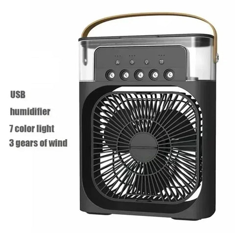 Portable Humidifier Fan Air Conditioners USB Electric Fan LED Night Light Water Mist Fun 3 in 1 Air Cooler Humidifie for Home